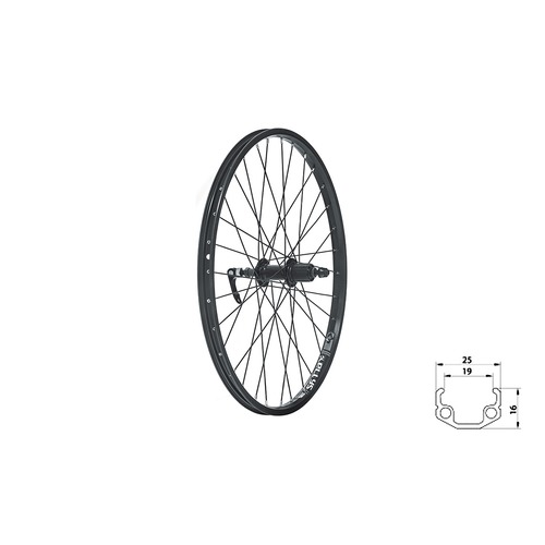 WASPER CASSETTE V-brake R, 24", black