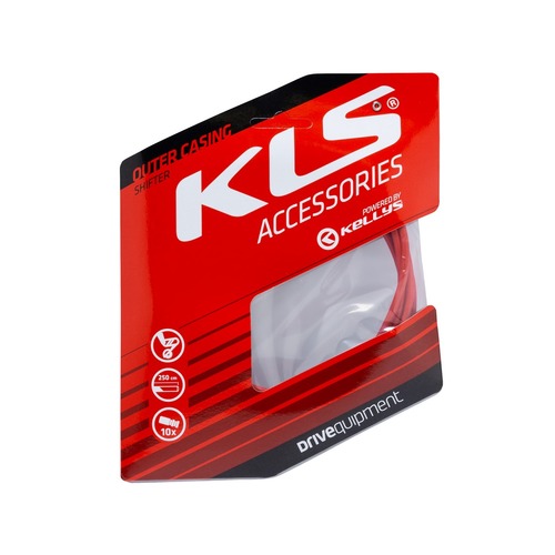 Outer casing for derailleur cables KLS 250 cm, red, 1pc