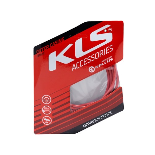 Outer casing for brake cables KLS 250 cm, red, 1pc