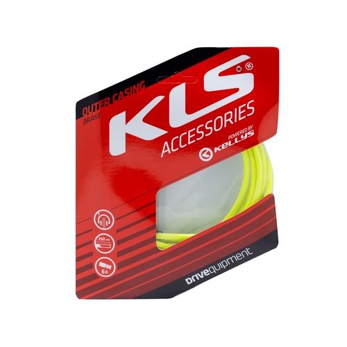 Outer casing for brake cables KLS 250 cm, lime yellow, 1pc